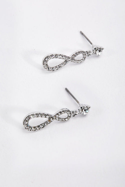 Silver Diamante Infinity Earrings