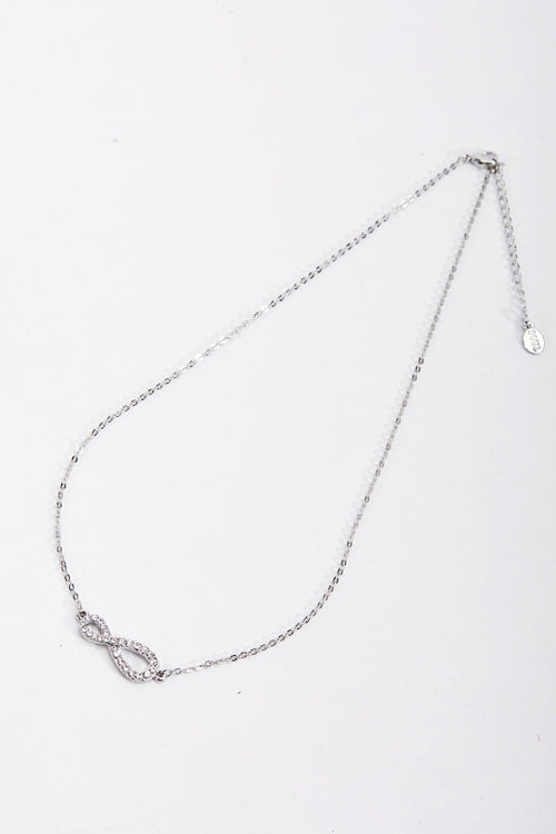 Silver Diamante Infinity Necklace