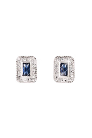 Carraig Donn Silver Earrings with Sapphire Centre