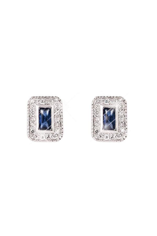 Carraig Donn Silver Earrings with Sapphire Centre