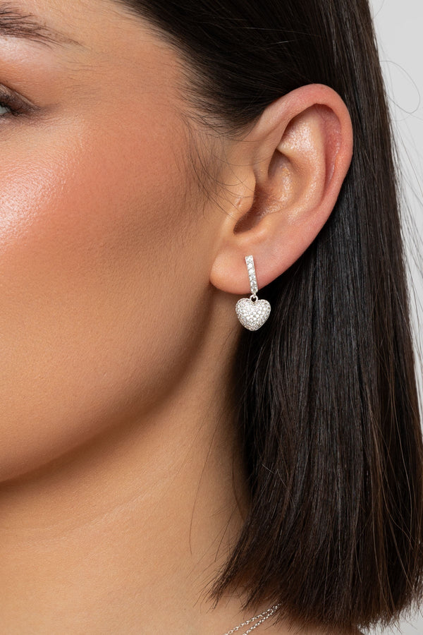 Carraig Donn Silver Heart Drop Earrings