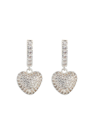 Carraig Donn Silver Heart Drop Earrings