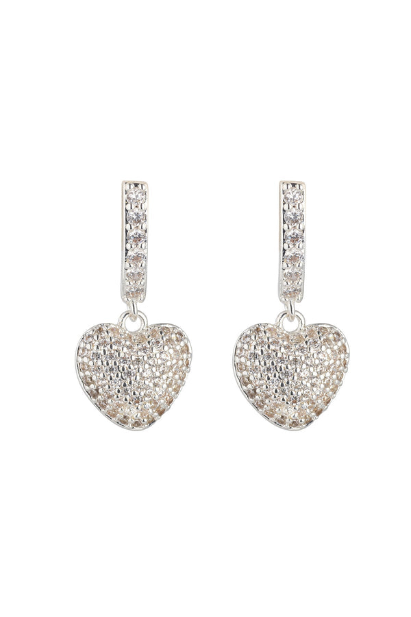 Carraig Donn Silver Heart Drop Earrings