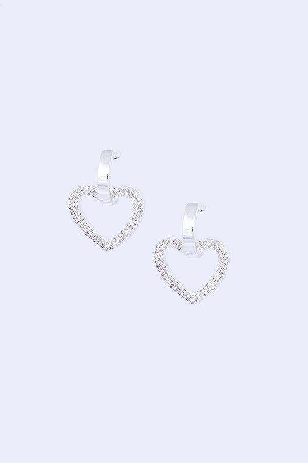 Carraig Donn Silver Hoop & Heart Earrings