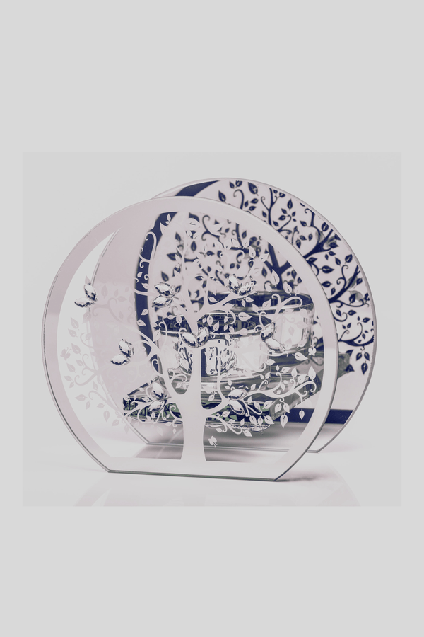 Carraig Donn Silver Mirrored Tree T-Light Holder
