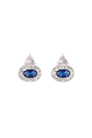 Carraig Donn Silver Oval Sapphire Earrings