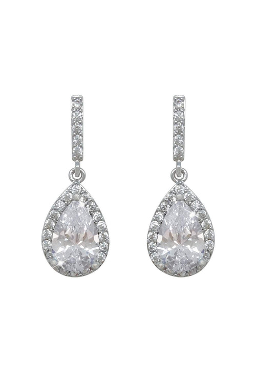 Silver Pear Shape Earrings