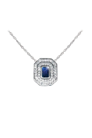 Carraig Donn Silver Pendant with Sapphire Stone Detail
