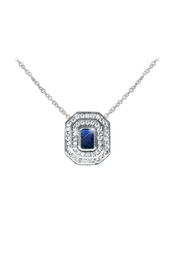 Carraig Donn Silver Pendant with Sapphire Stone Detail