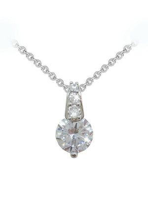 Carraig Donn Silver Round Stone Pendant With Pave Bale