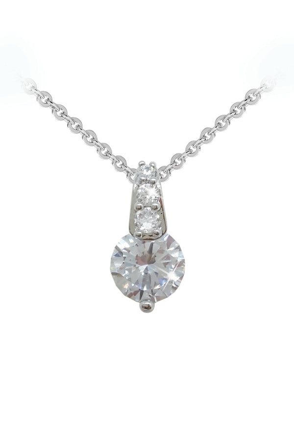 Carraig Donn Silver Round Stone Pendant With Pave Bale