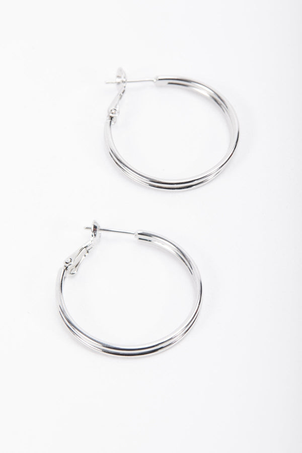 Carraig Donn Silver Tone Hoop Earrings