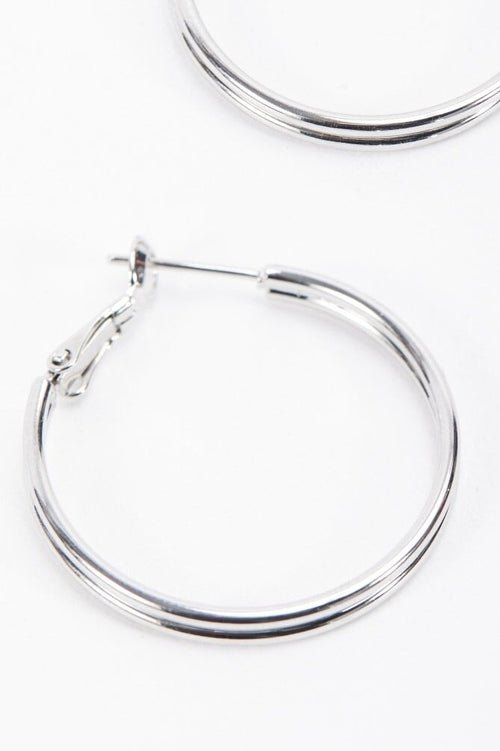 Carraig Donn Silver Tone Hoop Earrings