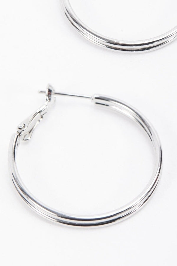 Carraig Donn Silver Tone Hoop Earrings
