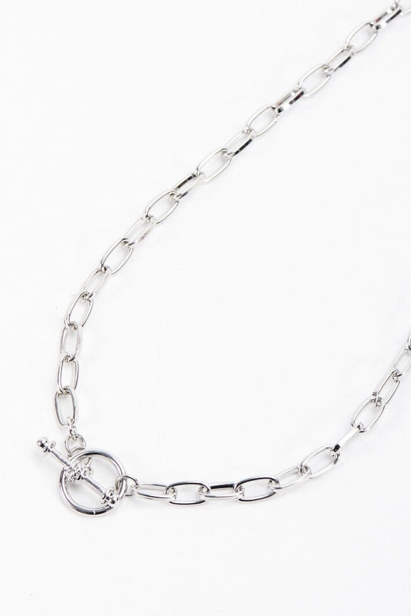Carraig Donn Silver Tone T-Bar Necklace