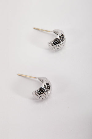 Carraig Donn Silver Tone Textured Teardrop Earrings
