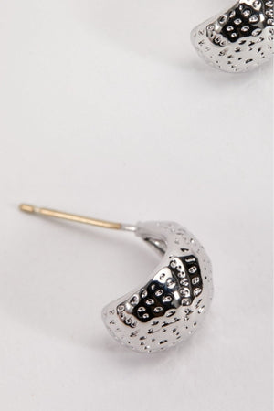 Carraig Donn Silver Tone Textured Teardrop Earrings