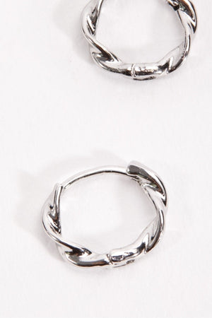 Carraig Donn Silver Tone Twist Hoop Earrings