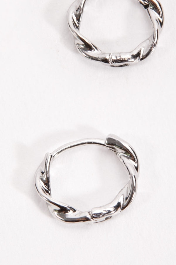 Carraig Donn Silver Tone Twist Hoop Earrings
