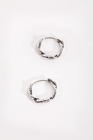 Carraig Donn Silver Tone Twist Hoop Earrings