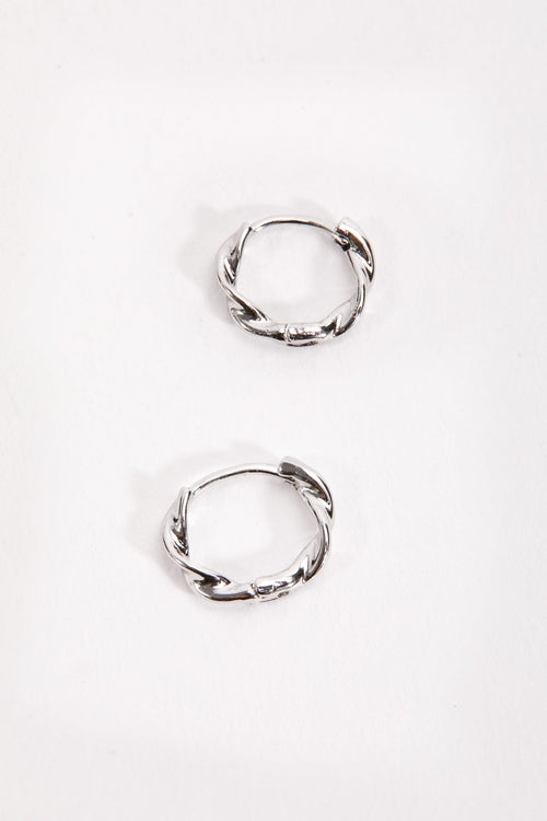 Silver Tone Twist Hoop Earrings