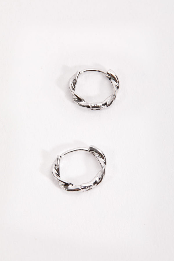 Carraig Donn Silver Tone Twist Hoop Earrings