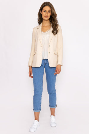 Carraig Donn Simana Classic Blazer in Cream