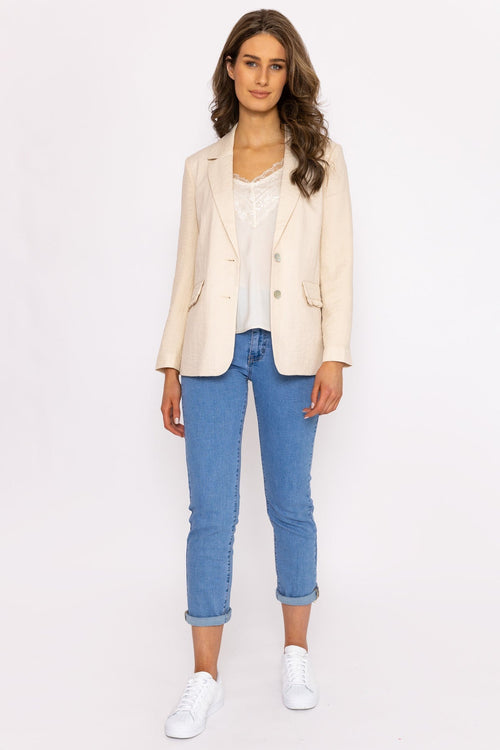 Carraig Donn Simana Classic Blazer in Cream