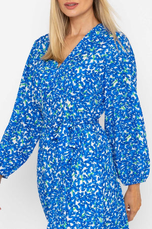 Carraig Donn Sinead Midi Dress in Blue Print
