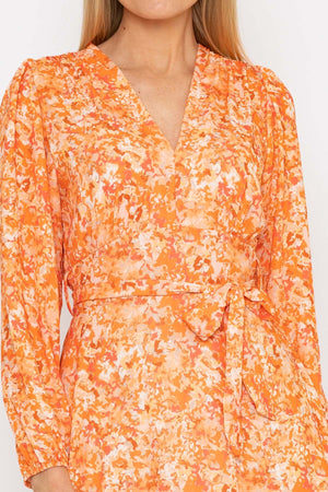 Carraig Donn Sinead Midi Dress in Orange