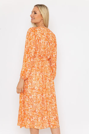 Carraig Donn Sinead Midi Dress in Orange