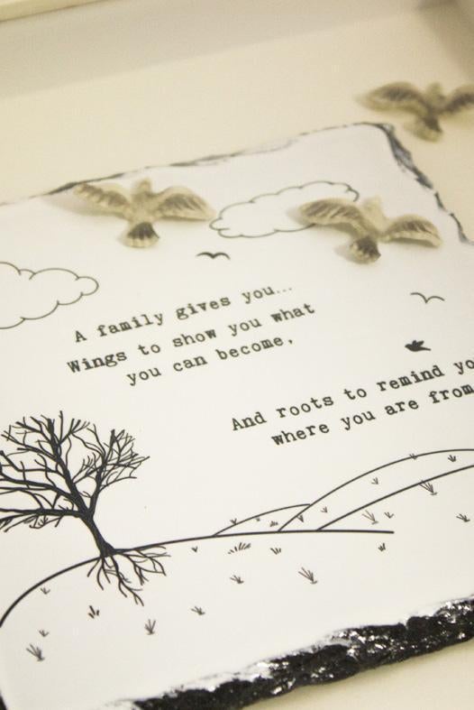 Carraig Donn Slatecraft Art - Wings & Roots