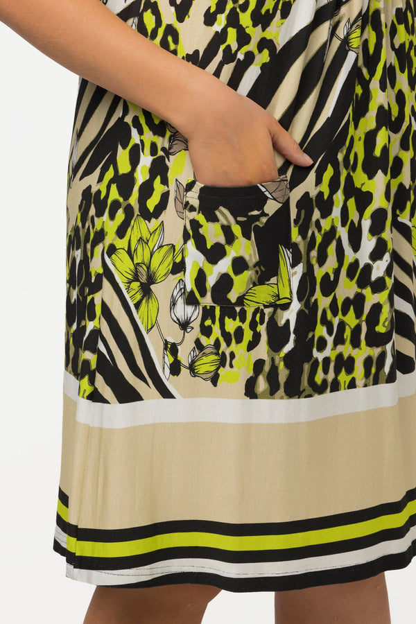 Carraig Donn Sleeveless Border Print Knee Length Dress