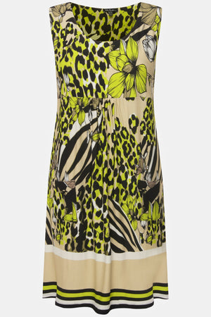 Carraig Donn Sleeveless Border Print Knee Length Dress