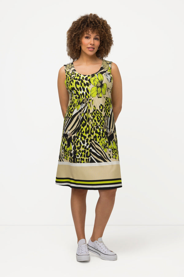 Carraig Donn Sleeveless Border Print Knee Length Dress