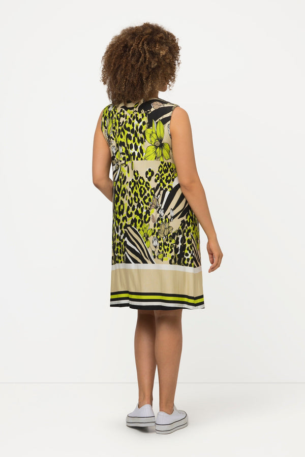 Carraig Donn Sleeveless Border Print Knee Length Dress