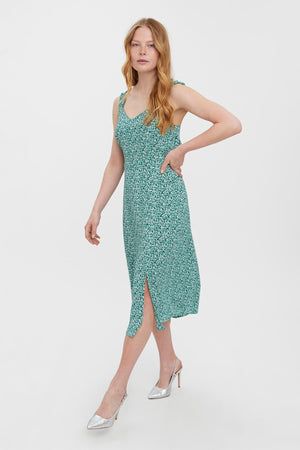 Carraig Donn Sleeveless Dress in Green Print