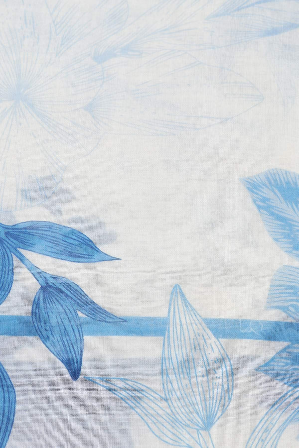 Carraig Donn Soft Floral Scarf in Blue