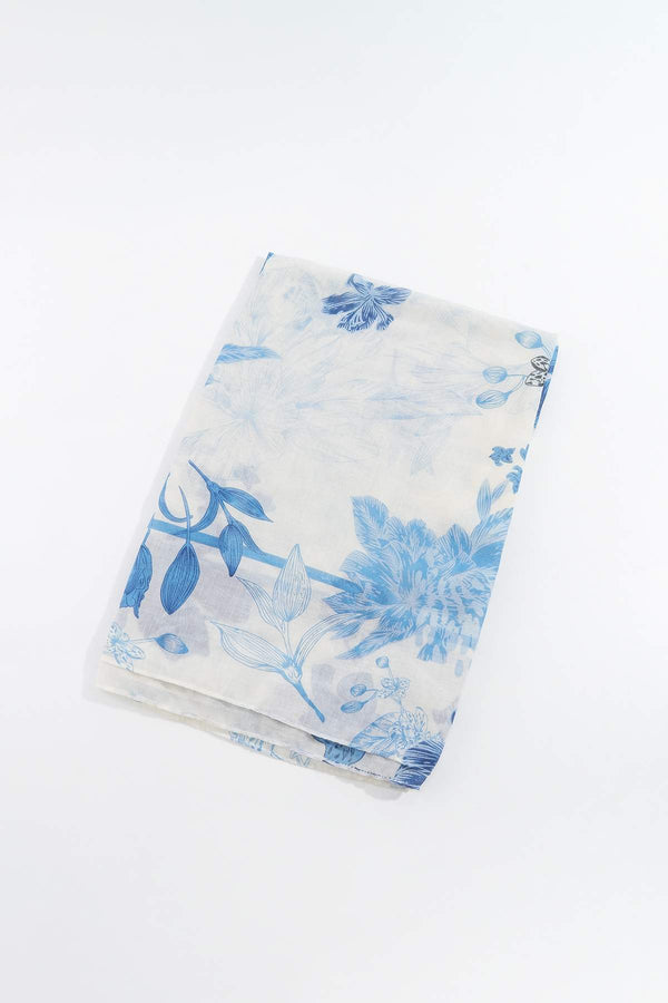 Carraig Donn Soft Floral Scarf in Blue