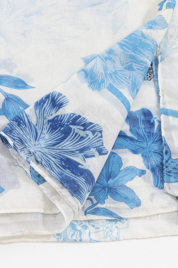 Carraig Donn Soft Floral Scarf in Blue