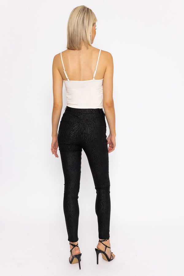 Carraig Donn Sophia Skinny Coated Pants in Black 32"