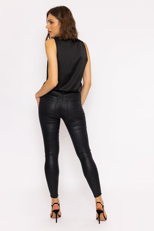 Carraig Donn Sophia Skinny Glitter Pants in Black 30"