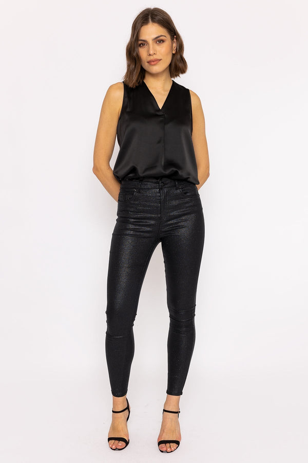 Carraig Donn Sophia Skinny Glitter Pants in Black 30"