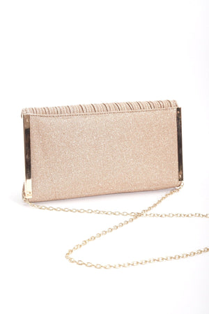 Carraig Donn Sparkle Pleated Front Clutch in Gold