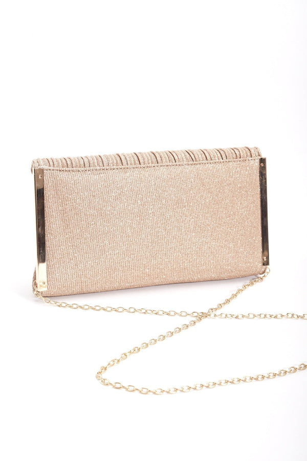Carraig Donn Sparkle Pleated Front Clutch in Gold