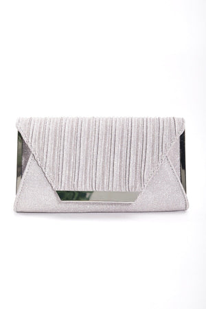 Carraig Donn Sparkle Pleated Front Clutch in Silver