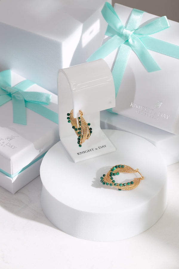 Carraig Donn Spiral Green Earrings