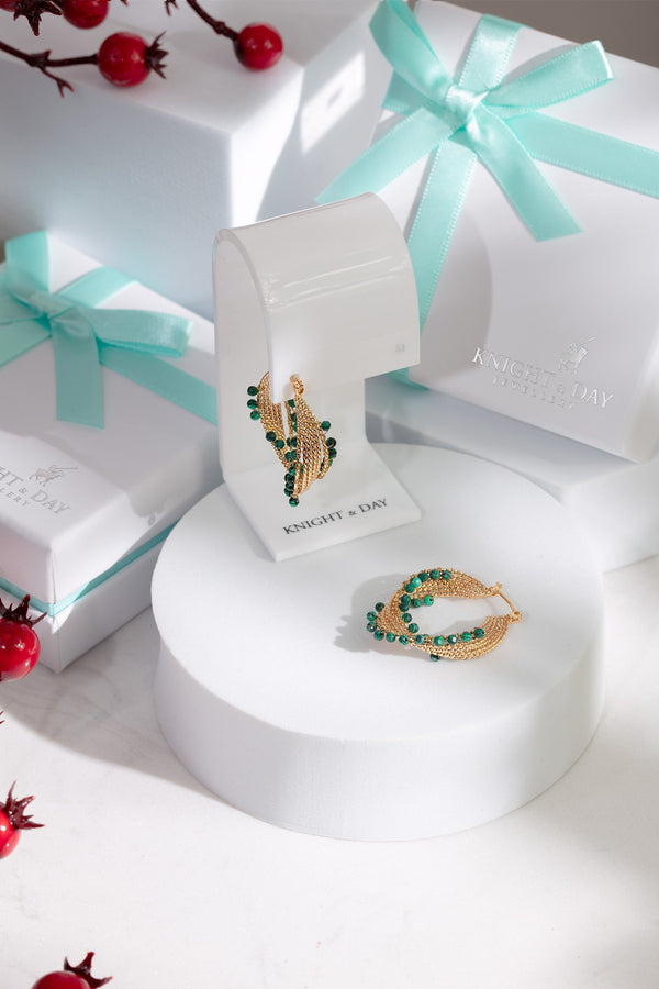 Carraig Donn Spiral Green Earrings
