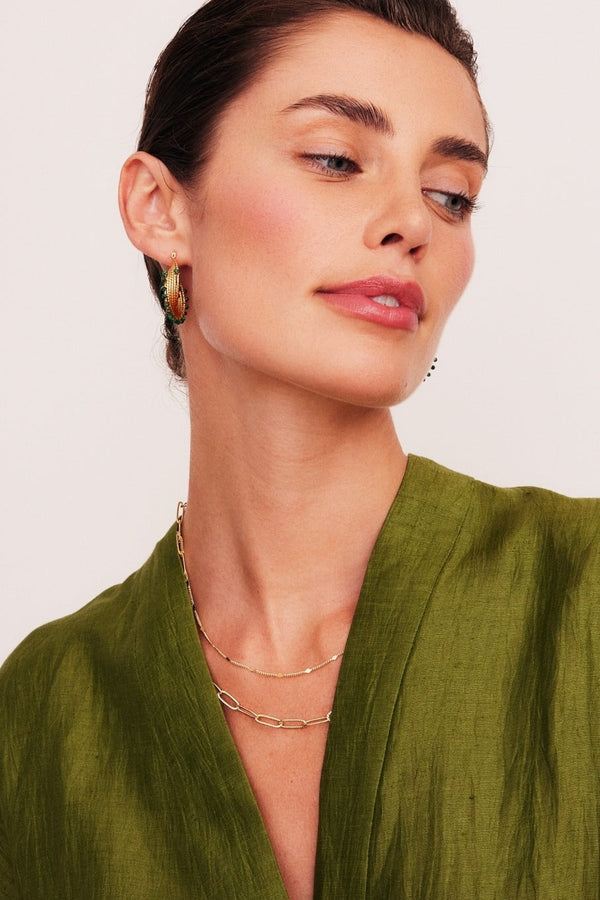 Carraig Donn Spiral Green Earrings