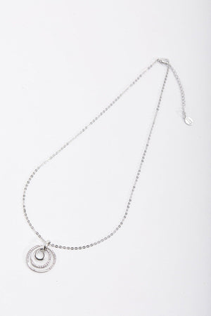 Carraig Donn Spiral Silver Diamante Pendant Necklace